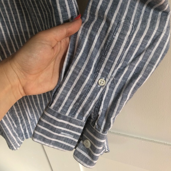 Topman Striped Twill Long-Sleeve Button-Down Shirt - Picture 5 of 7